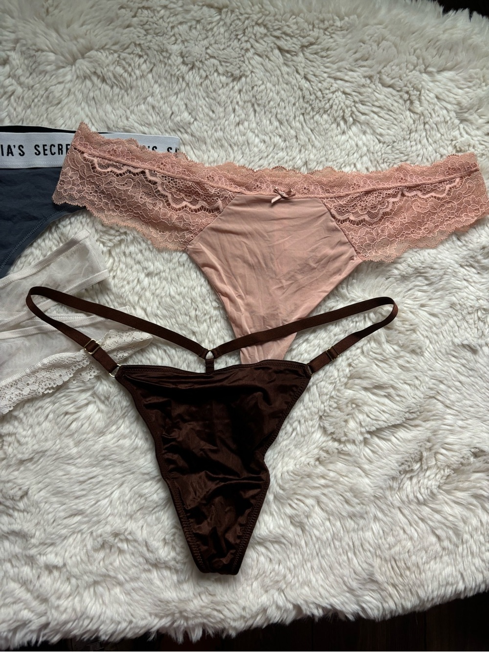 Victoria's Secret Lace and Cotton Thong Panties Bundle Size XL - Picture 3 of 4